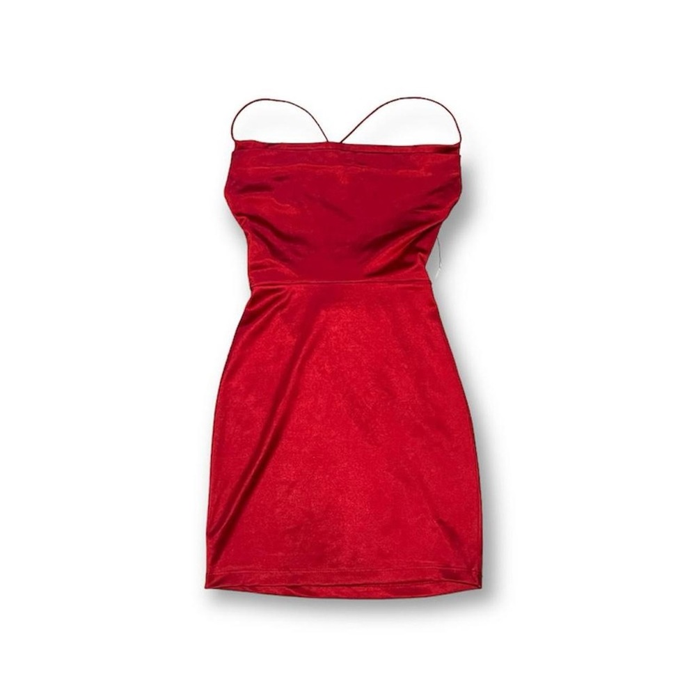 RED SKIN TIGHT BACKLESS DRESS